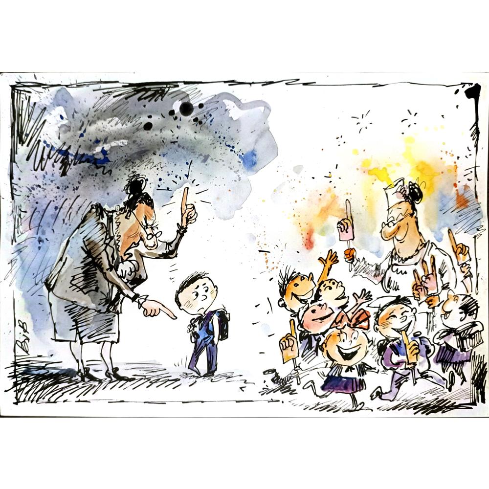 Viacheslav Bibishel 29x21cm Orijinal Karikatür BOD05265