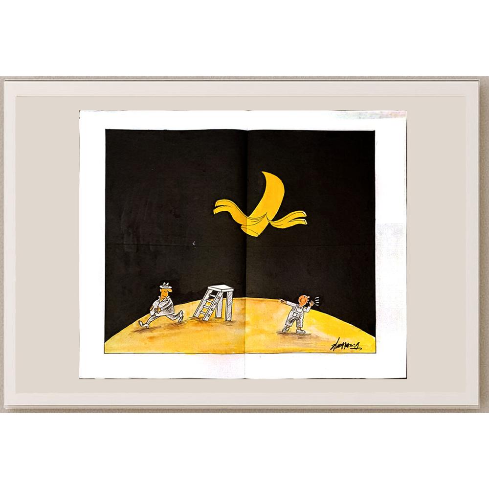 Zhang Yaming 35x33cm Orijinal Karikatür BOD05266