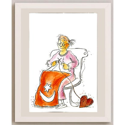 Mohammad Saleh Razm Hosseini 29x21cm Orijinal Karikatür BOD05274
