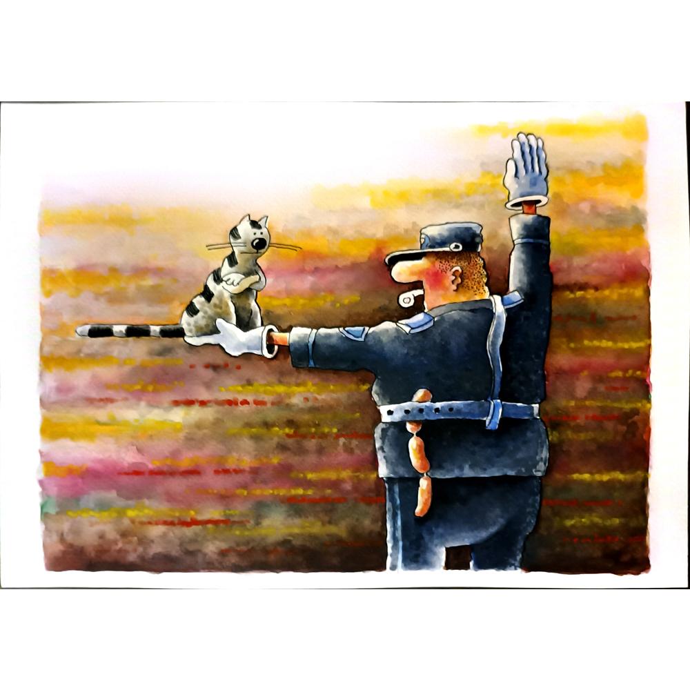 Konstantin Kazanchev 29x21cm Orijinal Karikatür BOD05279