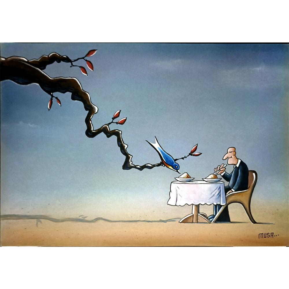 Musa Gümüş 29x21cm Orijinal Karikatür BOD05281