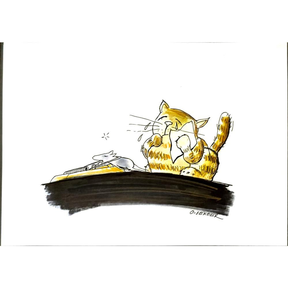 Luc Desheemaeker 29x21cm Orijinal Karikatür BOD05290