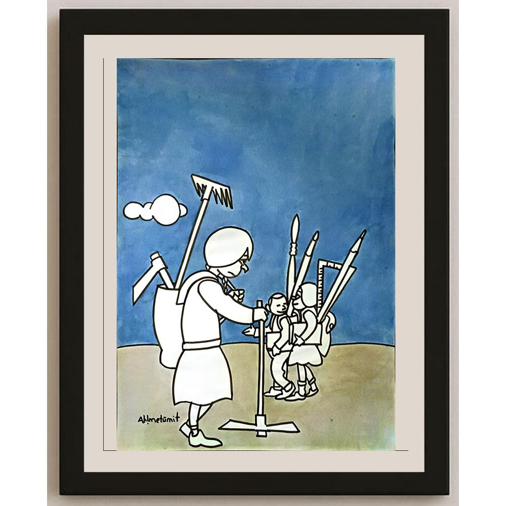 Ahmet Akkoca 35x25cm Orijinal Karikatür BOD05306