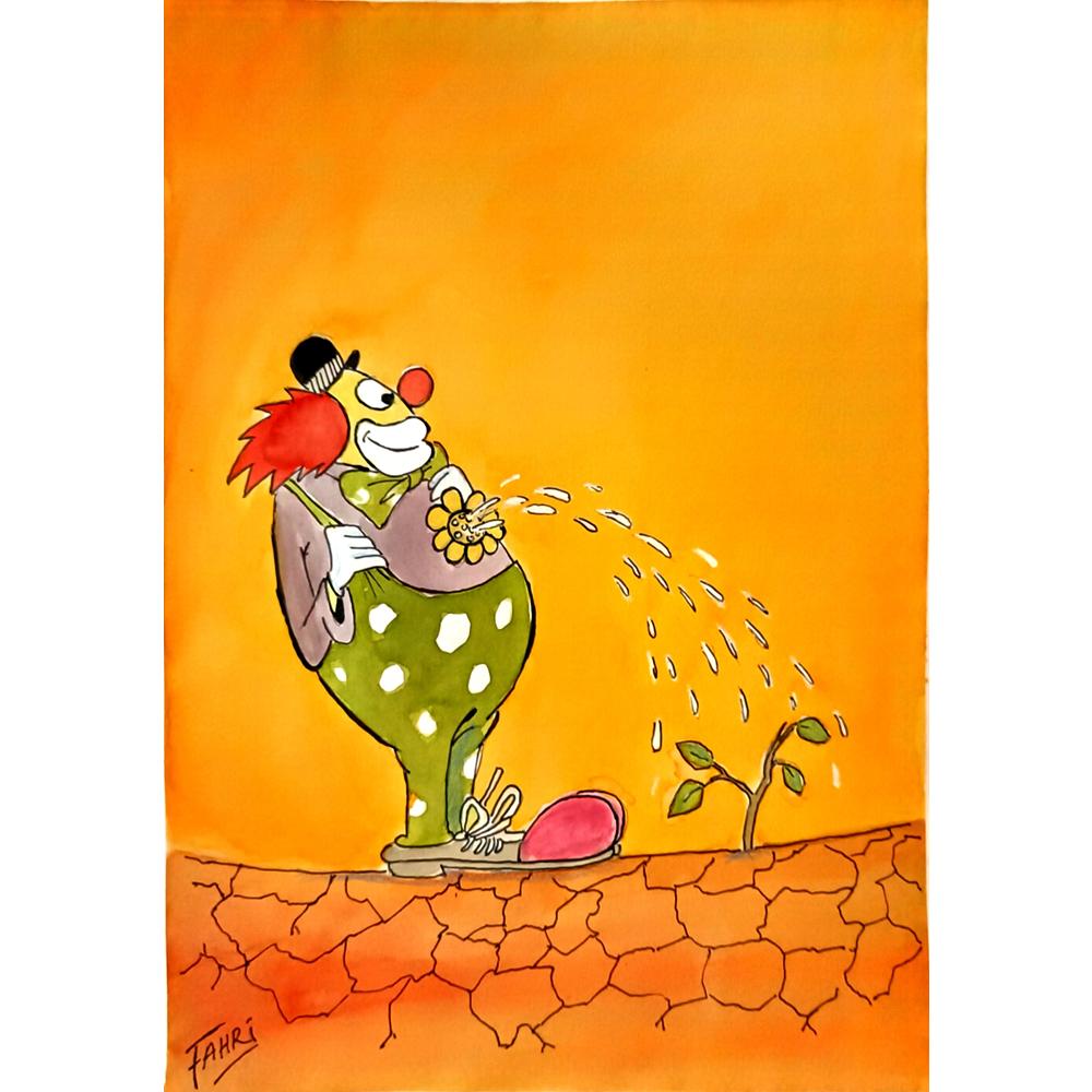 Fahri Eyican 35x25cm Orijinal Karikatür BOD05307