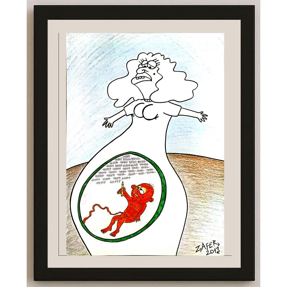 Zafer Dilekçi 35x25cm Orijinal Karikatür BOD05309