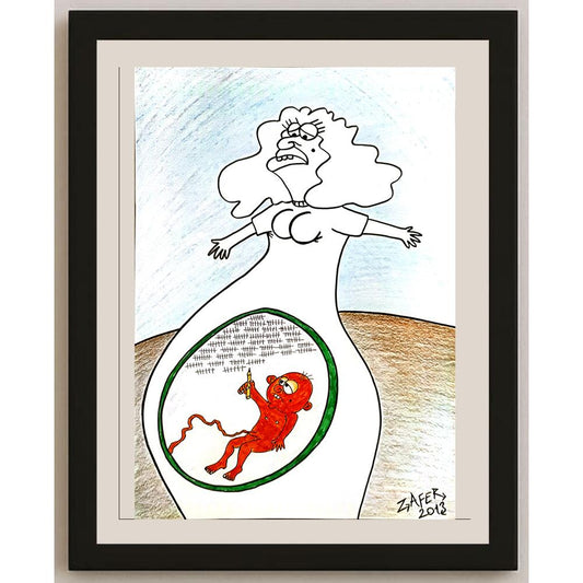 Zafer Dilekçi 35x25cm Orijinal Karikatür BOD05309