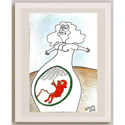 Zafer Dilekçi 35x25cm Orijinal Karikatür BOD05309