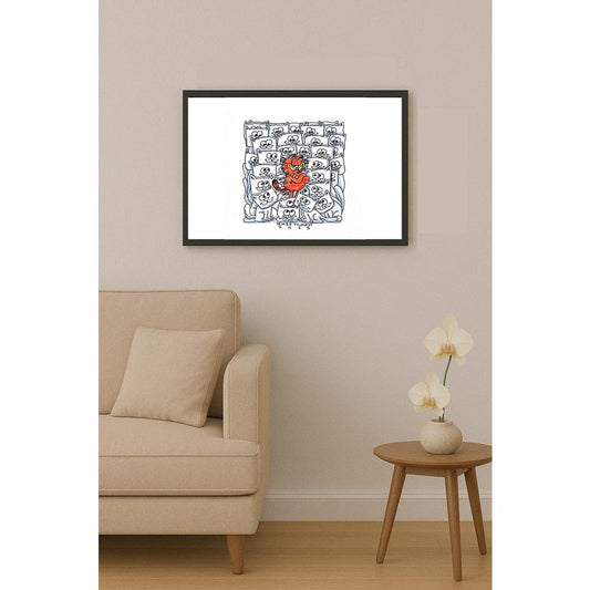 Emre Yılmaz 20x20cm Garfield Orijinal Karikatür BOD05325