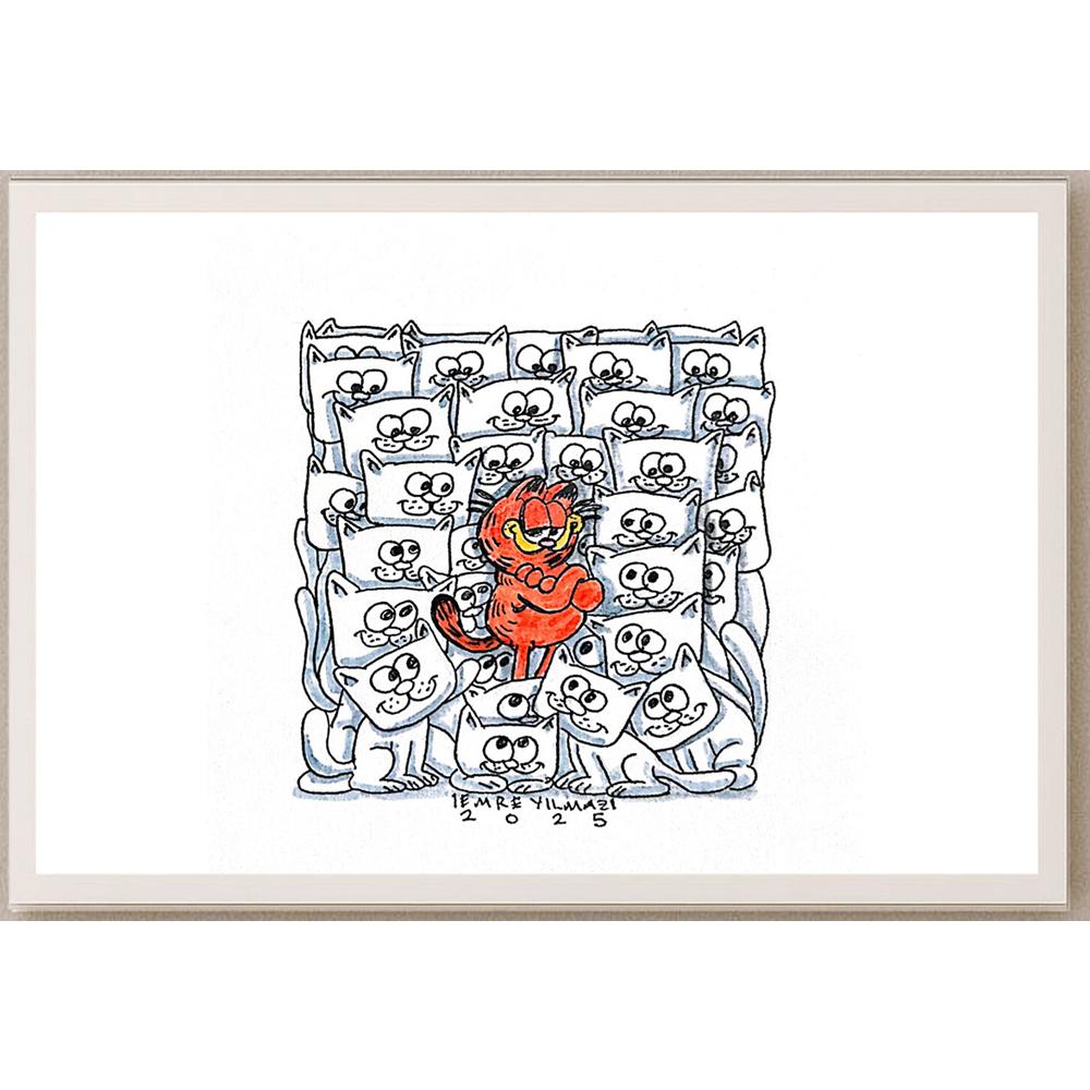 Emre Yılmaz 20x20cm Garfield Orijinal Karikatür BOD05325