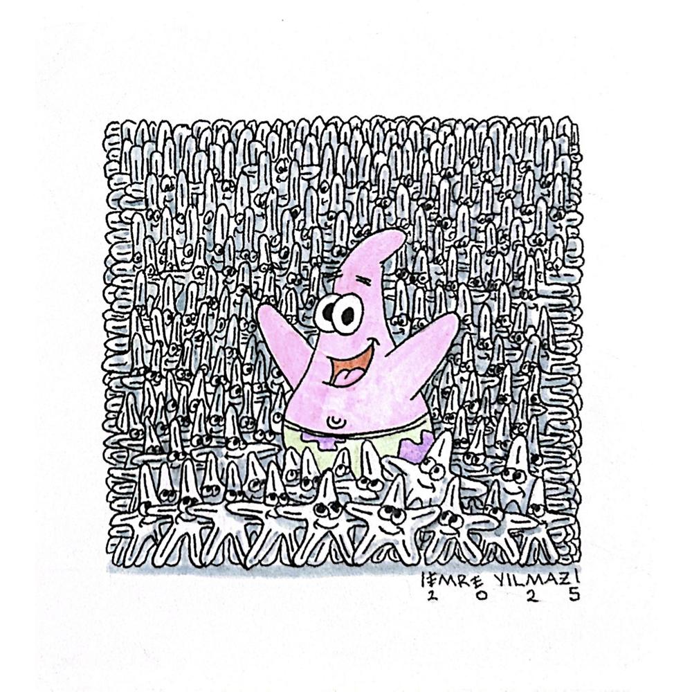 Emre Yılmaz 20x20cm Patrick Orijinal Karikatür BOD05326