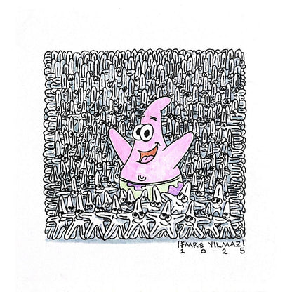 Emre Yılmaz 20x20cm Patrick Orijinal Karikatür BOD05326