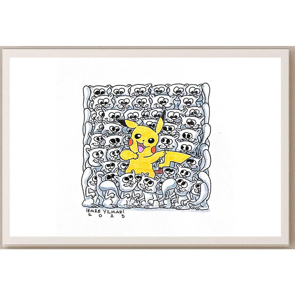 Emre Yılmaz 20x20cm Pikachu Orijinal Karikatür BOD05327