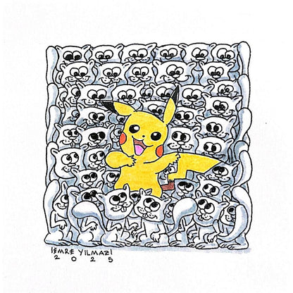 Emre Yılmaz 20x20cm Pikachu Orijinal Karikatür BOD05327