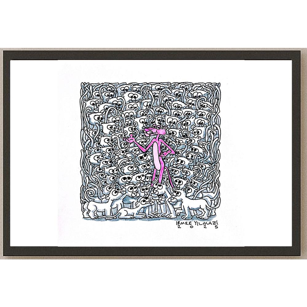 Emre Yılmaz 20x20cm Pink Panther Orijinal Karikatür BOD05328