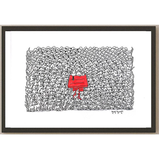 Emre Yılmaz 43x30cm Snoopy Orijinal Karikatür BOD05329