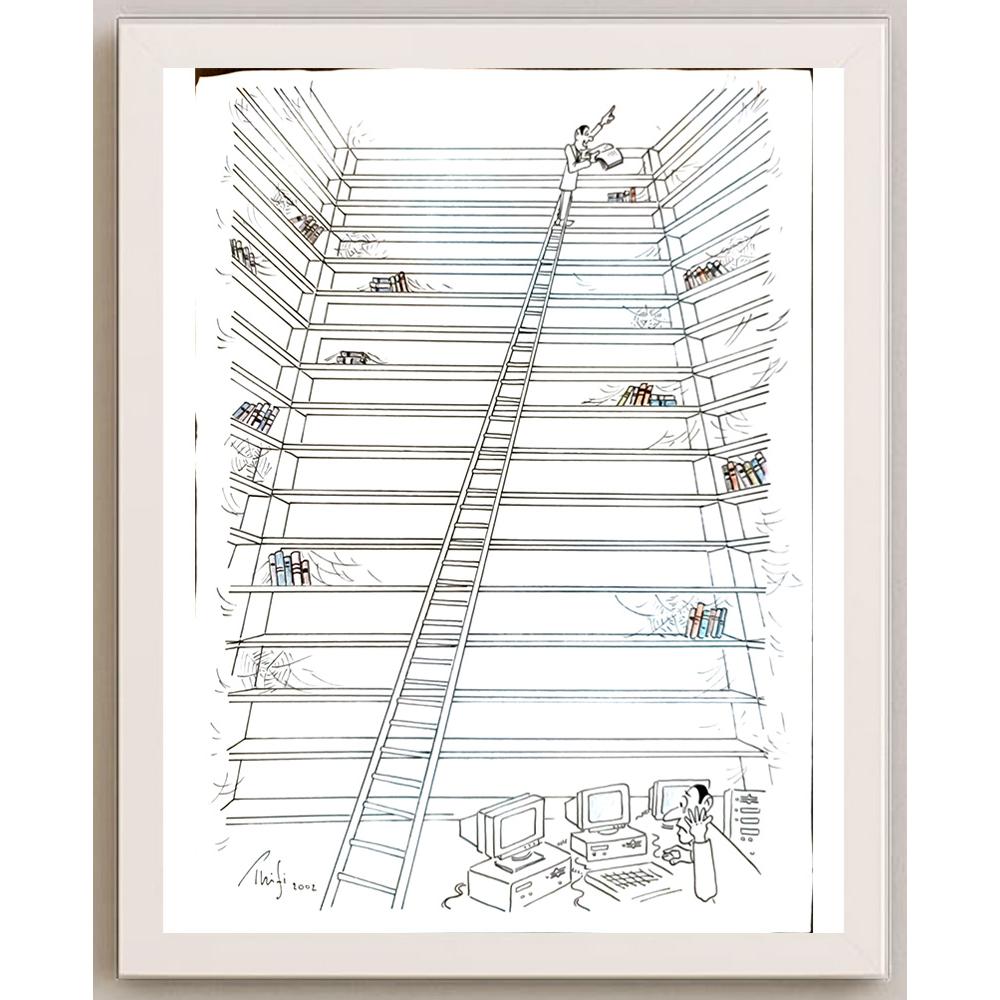 Bossens Philippe 33x23cm Orijinal Karikatür BOD05343