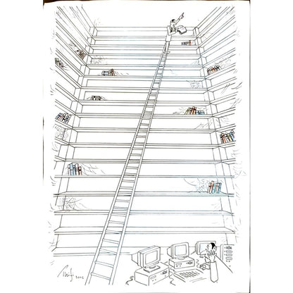Bossens Philippe 33x23cm Orijinal Karikatür BOD05343