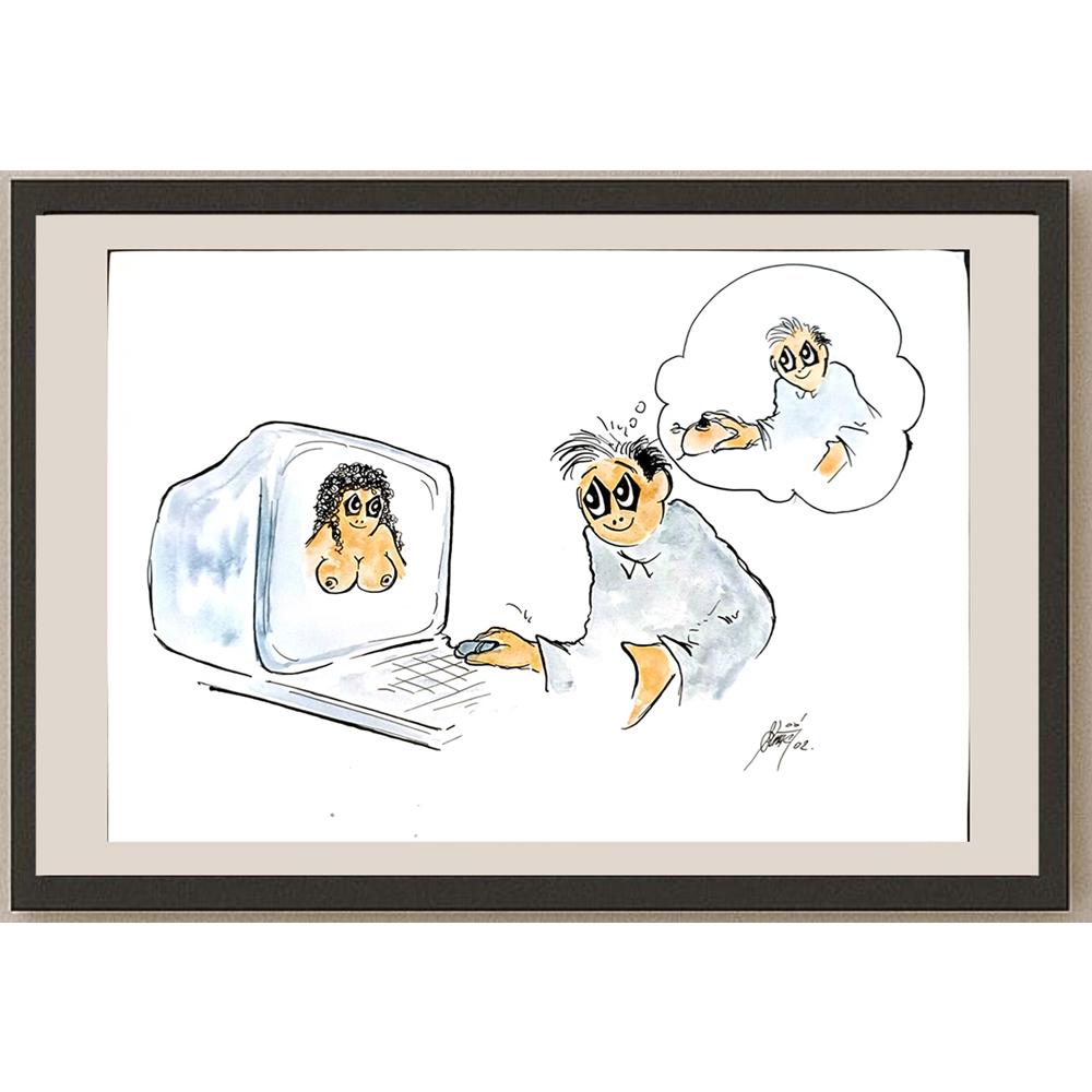 Petar Strinic 29x21cm Orijinal Karikatür BOD05349