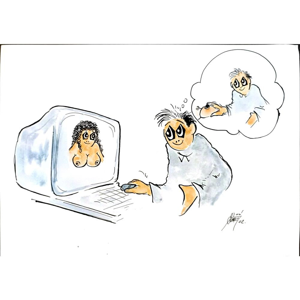 Petar Strinic 29x21cm Orijinal Karikatür BOD05349