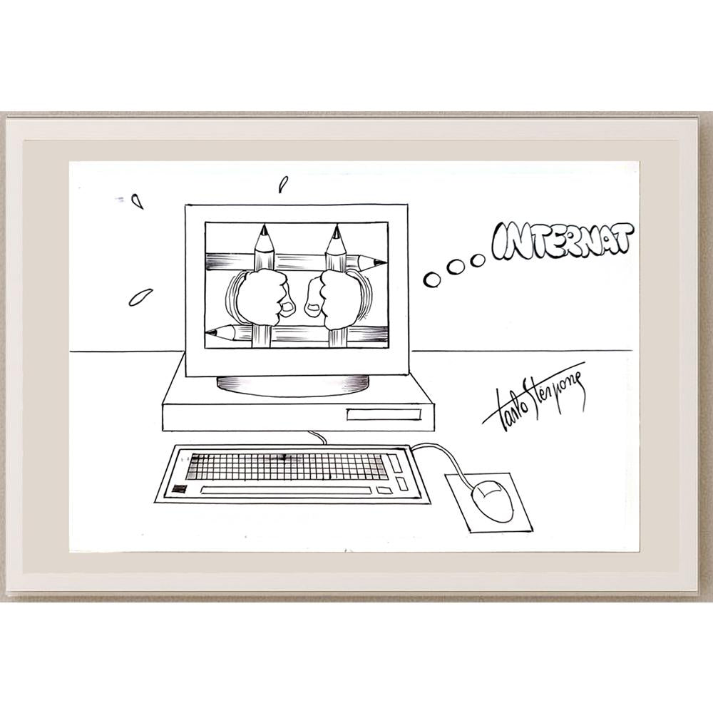 Carlo Sterpone 21x15cm Orijinal Karikatür BOD05350