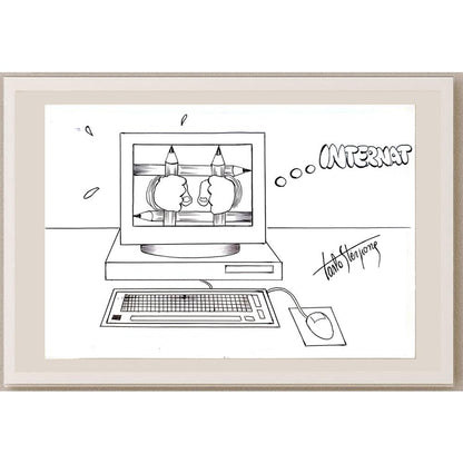 Carlo Sterpone 21x15cm Orijinal Karikatür BOD05350
