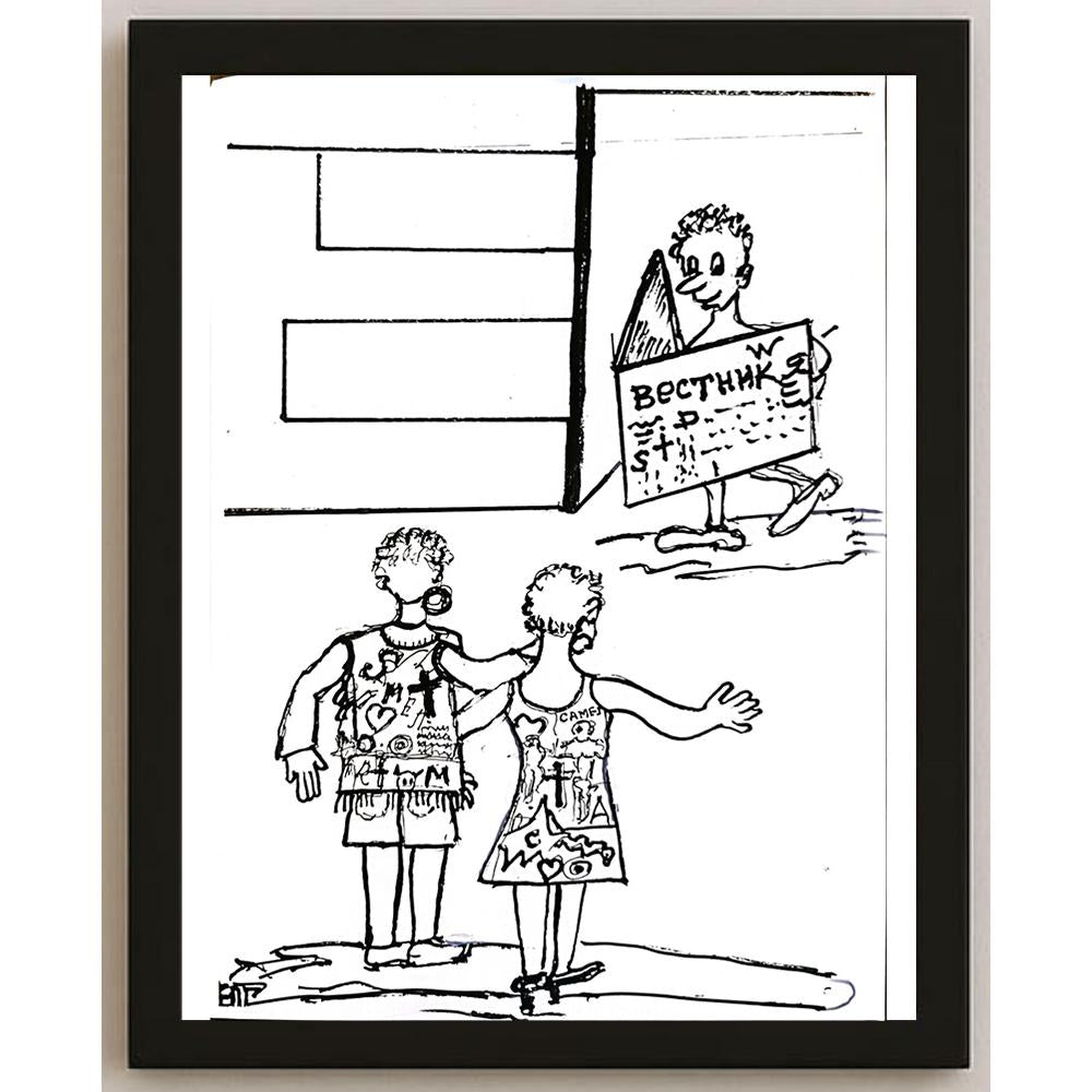 Elena Gutman 29x21cm Orijinal Karikatür BOD05354
