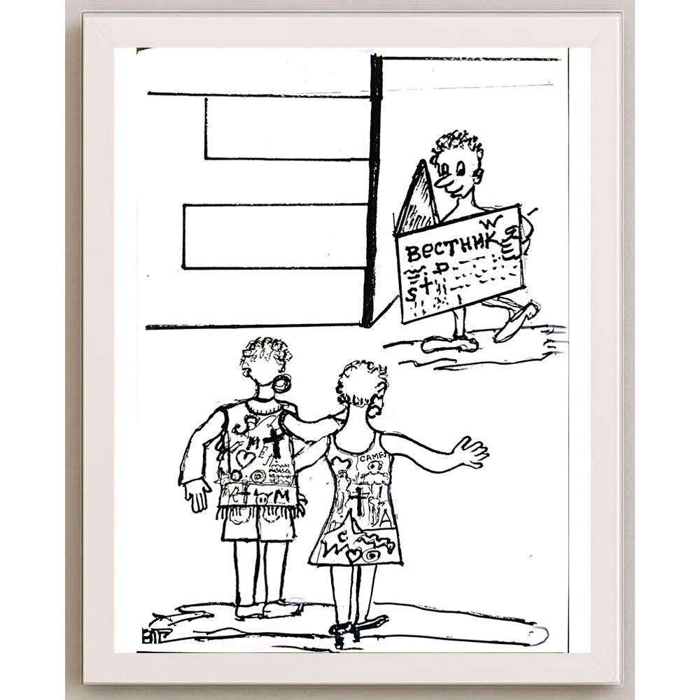 Elena Gutman 29x21cm Orijinal Karikatür BOD05354