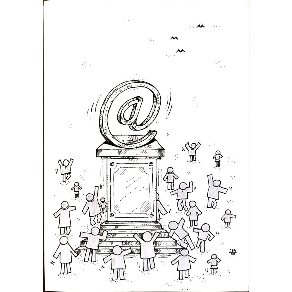 Vladimir Kuba 29x21cm Orijinal Karikatür BOD05355
