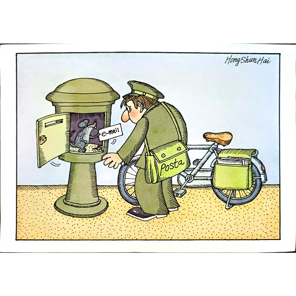 Hong Shun Hai 29x21cm Orijinal Karikatür BOD05360