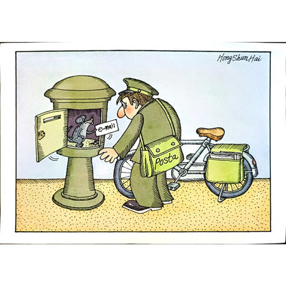 Hong Shun Hai 29x21cm Orijinal Karikatür BOD05360