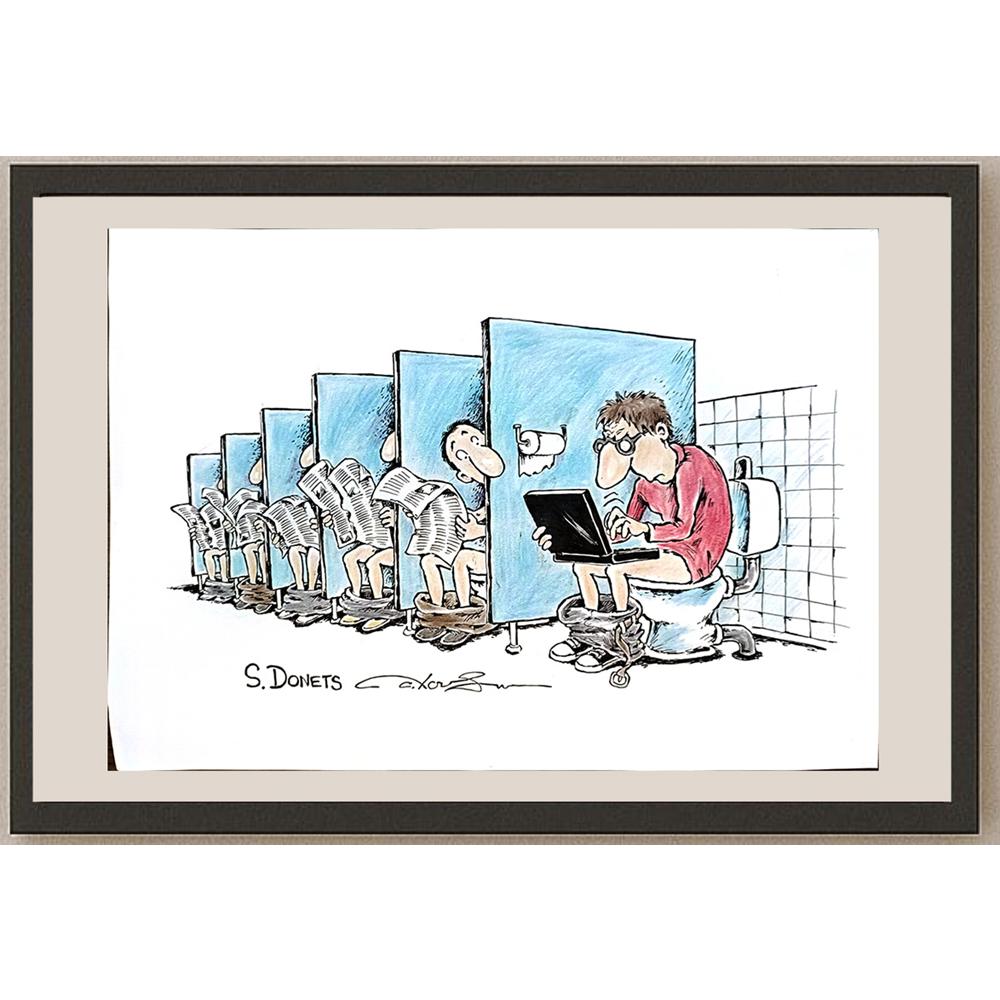 Sergei Donets 29x21cm Orijinal Karikatür BOD05361