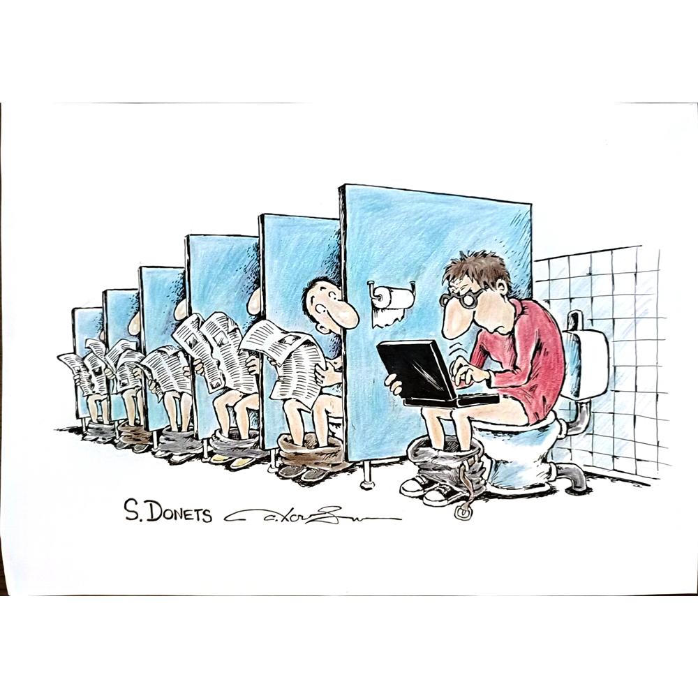 Sergei Donets 29x21cm Orijinal Karikatür BOD05361