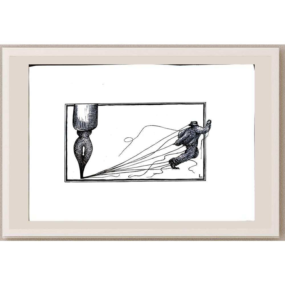 Dusan Ludwig 28x24cm Orijinal Karikatür BOD05367