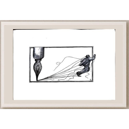 Dusan Ludwig 28x24cm Orijinal Karikatür BOD05367