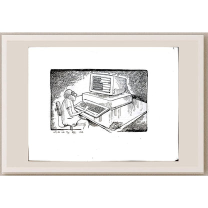 Mohsen Divandari 29x21cm Orijinal Karikatür BOD05370