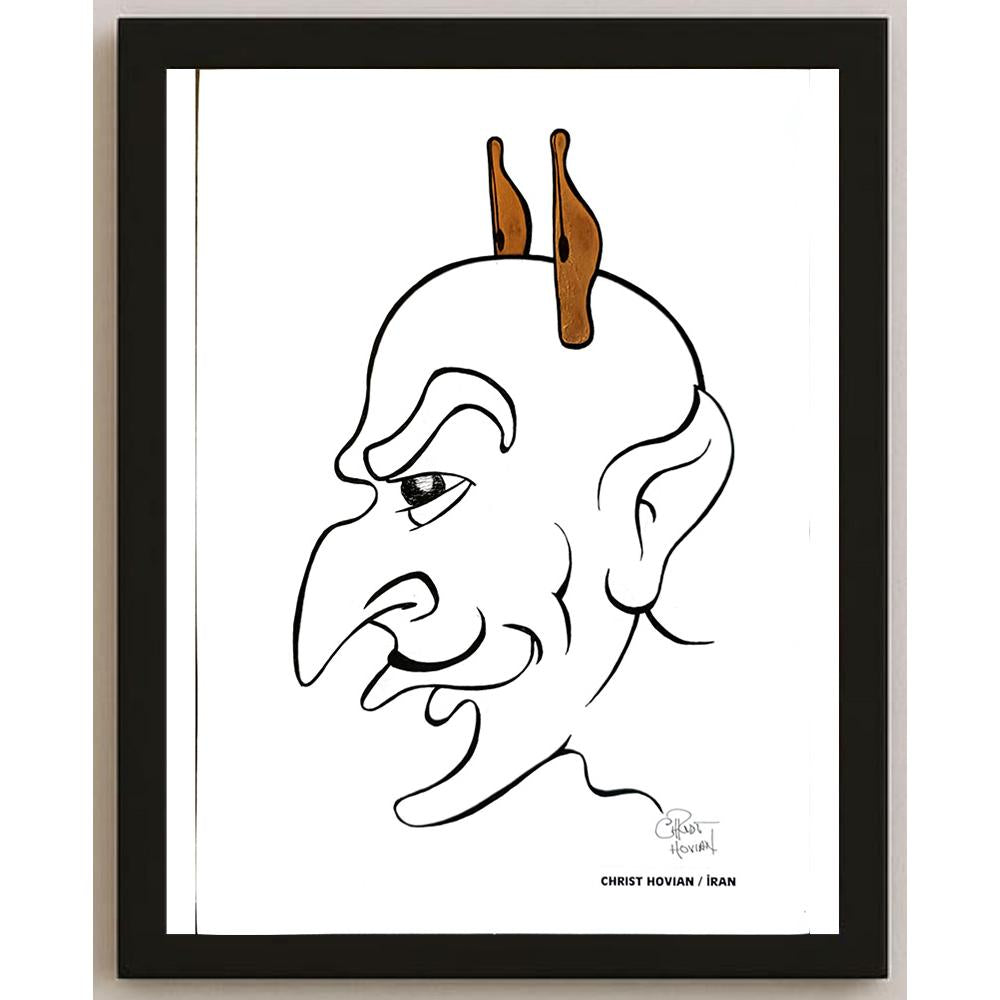 Chris Hovian 29x21cm Orijinal Karikatür BOD05373
