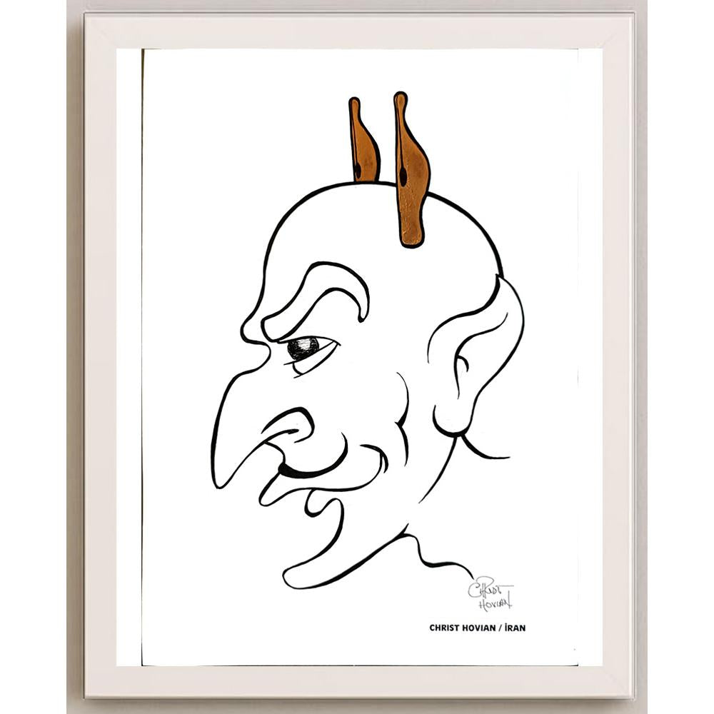 Chris Hovian 29x21cm Orijinal Karikatür BOD05373