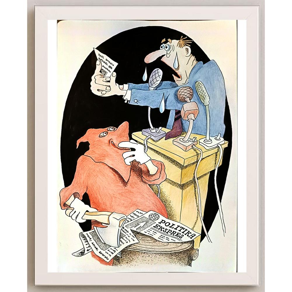 Anatoly Apchel 29x21cm Orijinal Karikatür BOD05382
