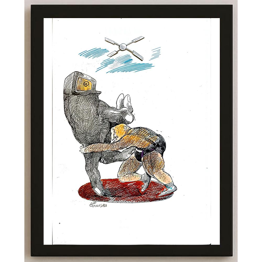 Baniasadi Mohammad Ali 29x21cm Orijinal Karikatür BOD05386