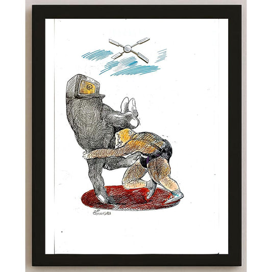 Baniasadi Mohammad Ali 29x21cm Orijinal Karikatür BOD05386