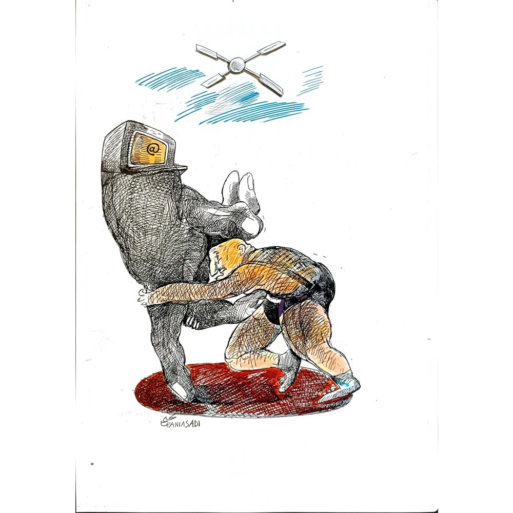 Baniasadi Mohammad Ali 29x21cm Orijinal Karikatür BOD05386