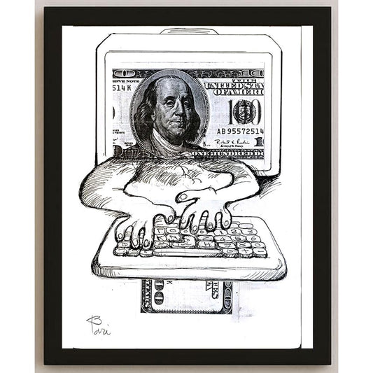 Pari Mohammad Nabi 29x21cm Orijinal Karikatür BOD05397