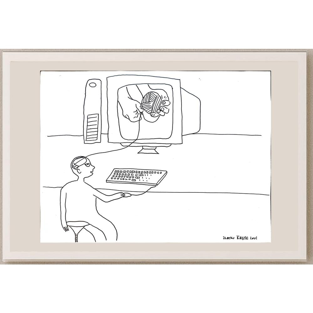 Zlatko Krstevski 29x21cm Orijinal Karikatür BOD05401