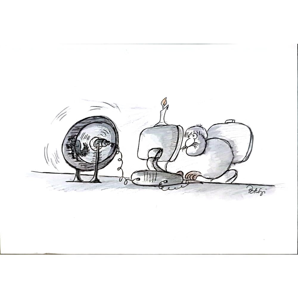 Joseph Petrenyi 29x21cm Orijinal Karikatür BOD05403