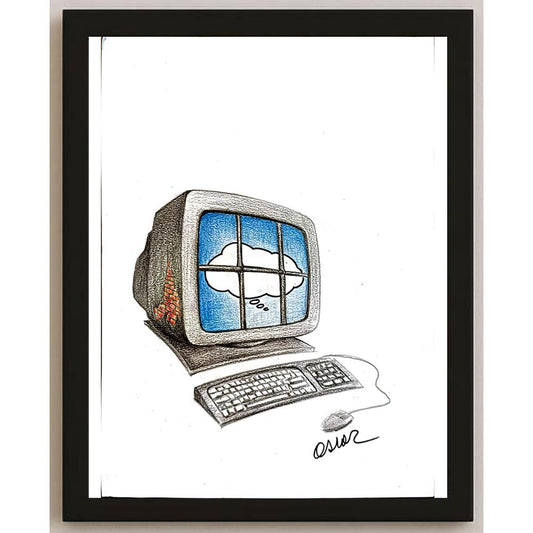 Agus Oslouz 29x21cm Orijinal Karikatür BOD05415