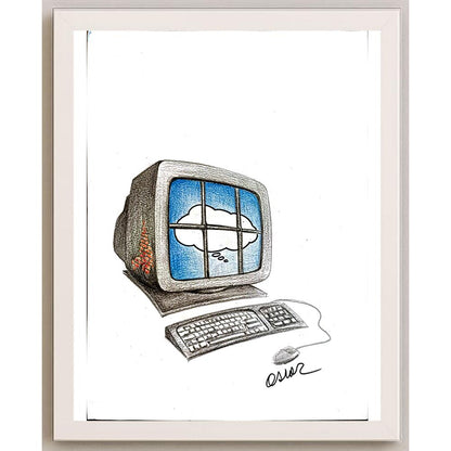 Agus Oslouz 29x21cm Orijinal Karikatür BOD05415