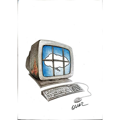 Agus Oslouz 29x21cm Orijinal Karikatür BOD05415