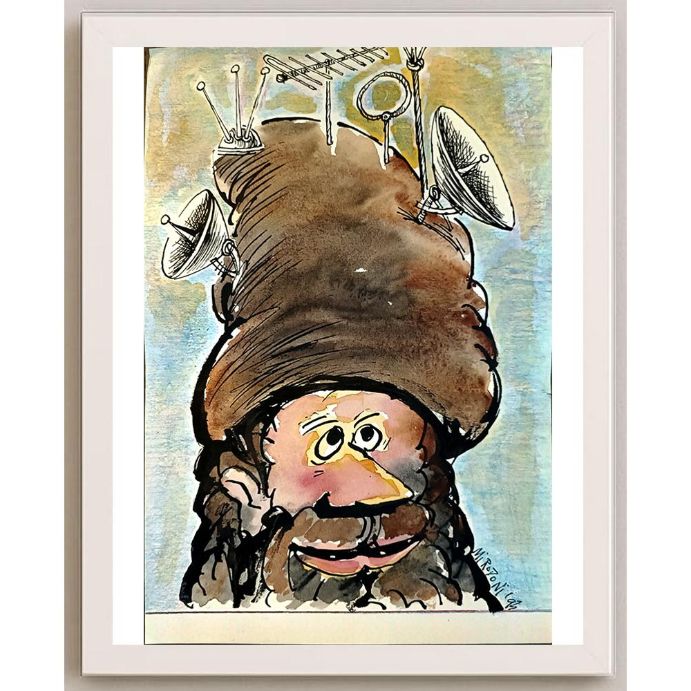 Neculai Mirodoni 29x21cm Orijinal Karikatür BOD05422