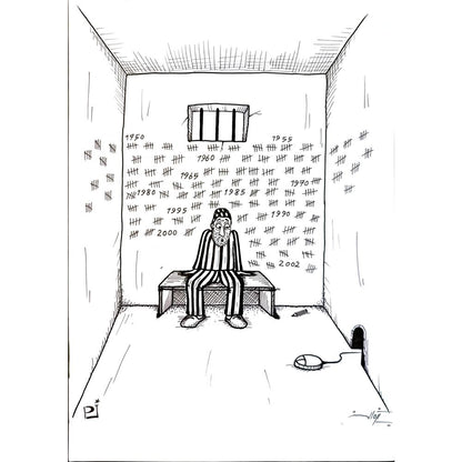 Pezhman Alipoor 29x21cm Orijinal Karikatür BOD05426