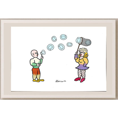 Marino Tarizzo 29x21cm Orijinal Karikatür BOD05429